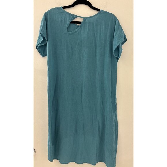 Soft Surroundings Moderne Gauze Top Blouse Tropical Teal Size Small Bohemian - Picture 3 of 4